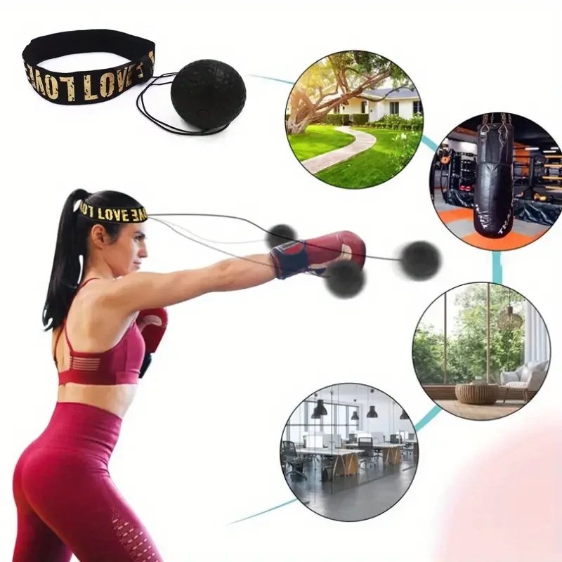 Home Gym Hyrox - 1/3Pcs Boxing Speed Ball Head-Mounted Pu