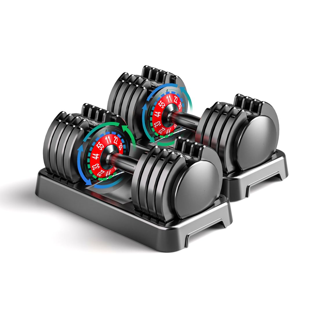 Home Gym Custom - Adjustable Dumbbell Set 5-in-1 Quick-Lock 25lbs/50lbs