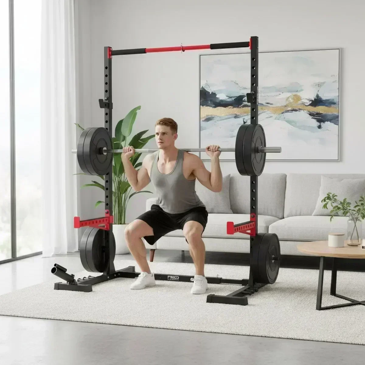 Home Gym Pull Up - Adjustable Home Gym Squat Rack with