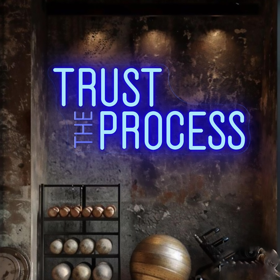 Home Gym Custom - Trust The Process Neon Sign, Custom