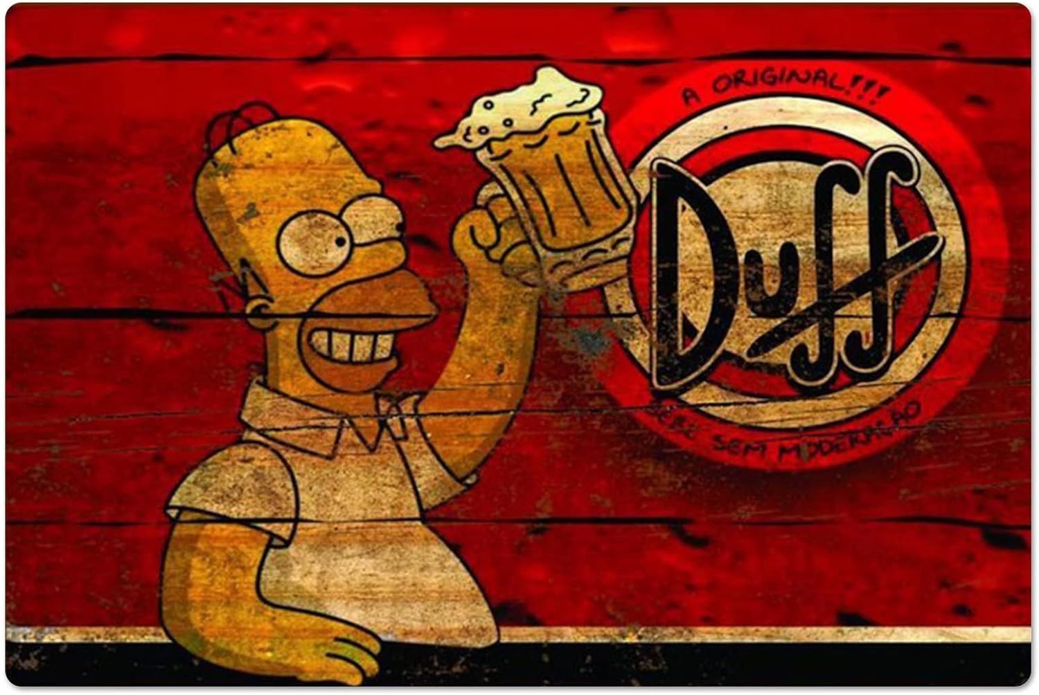 Home Gym Setup - Retro Metal Poster Homer Duff Beer