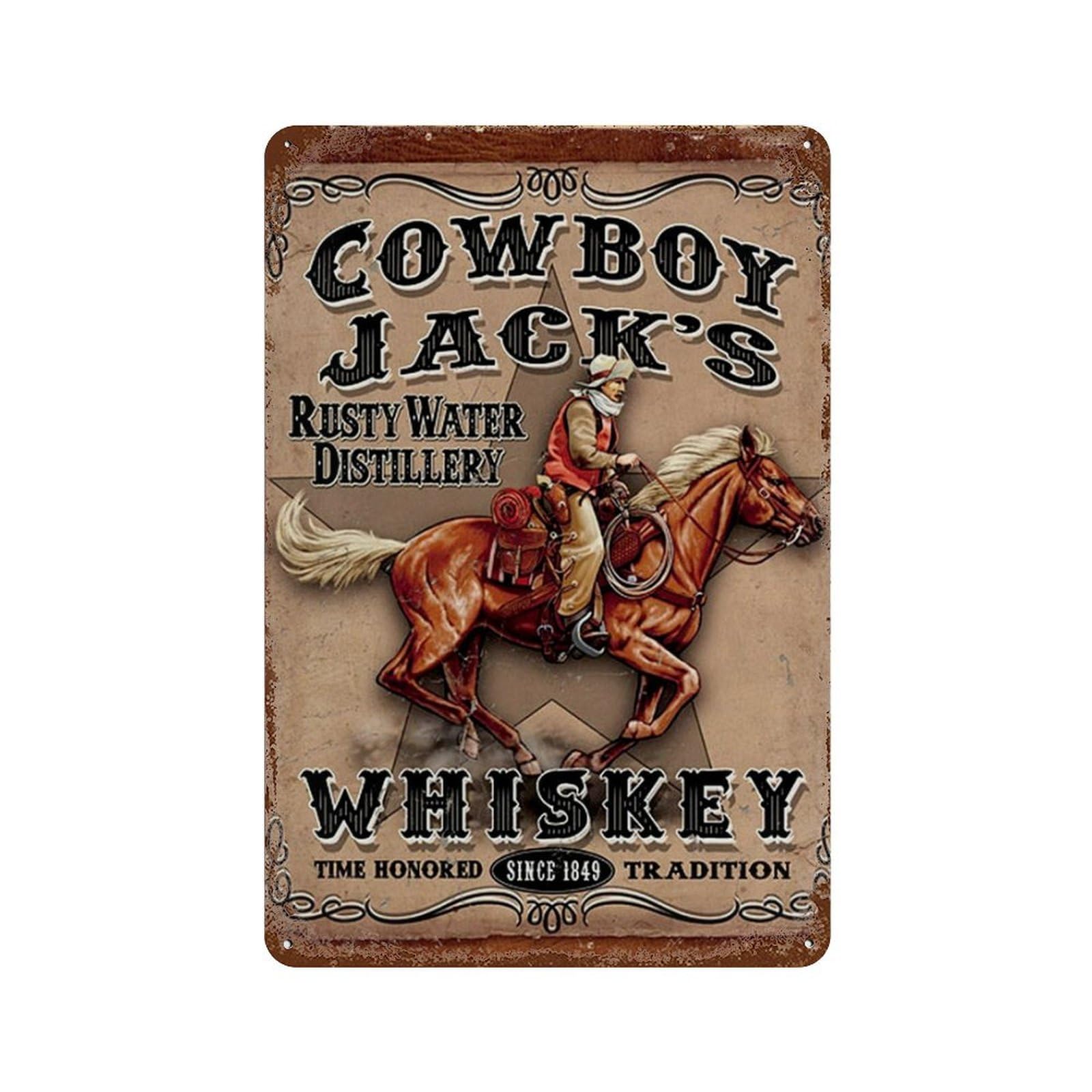 Vintage Tin Sign Cowboy Jack;S - đánh giá và giá Home Gym Living Room Ideas