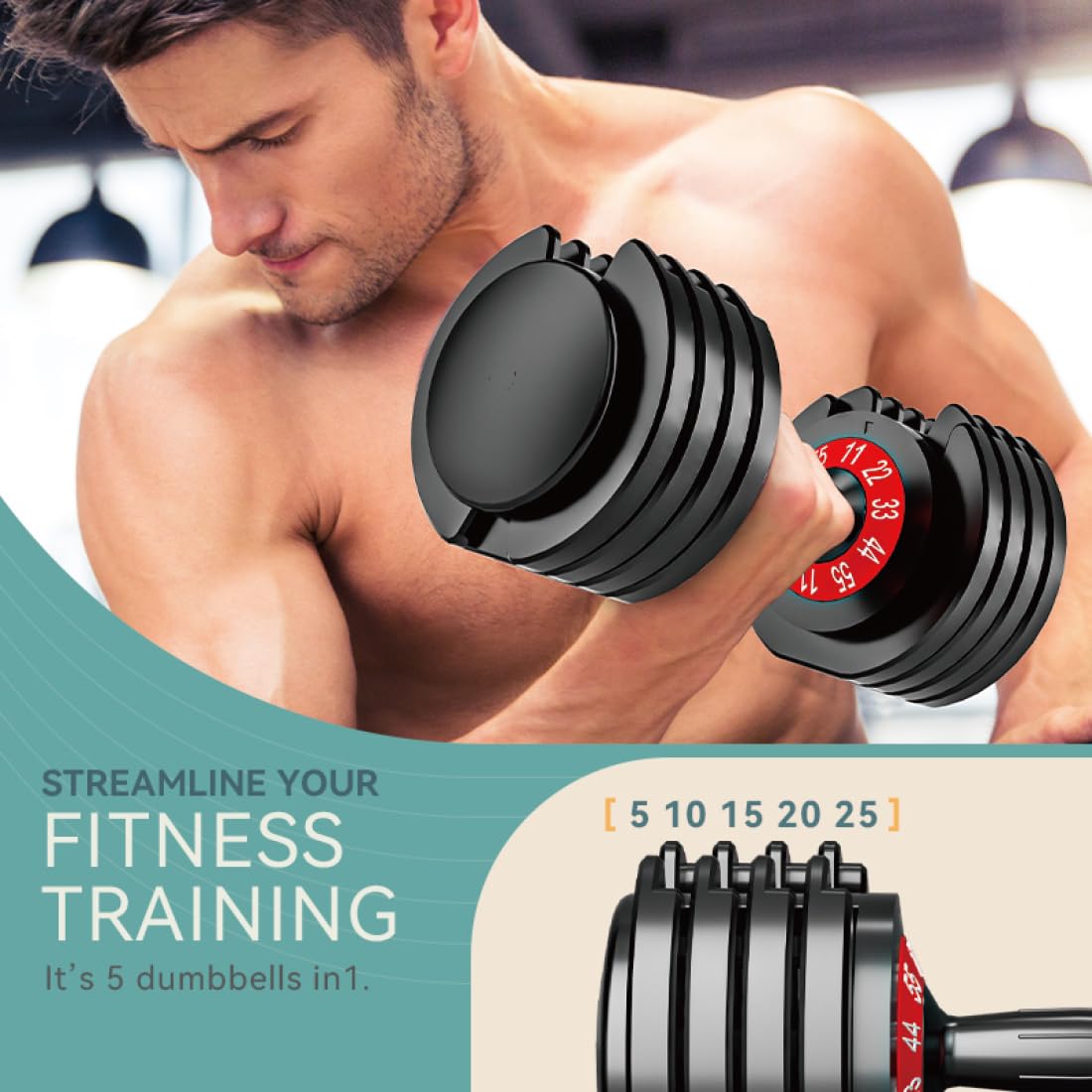 Adjustable Dumbbell Set 5-in-1 - đánh giá và giá Home Gym Custom