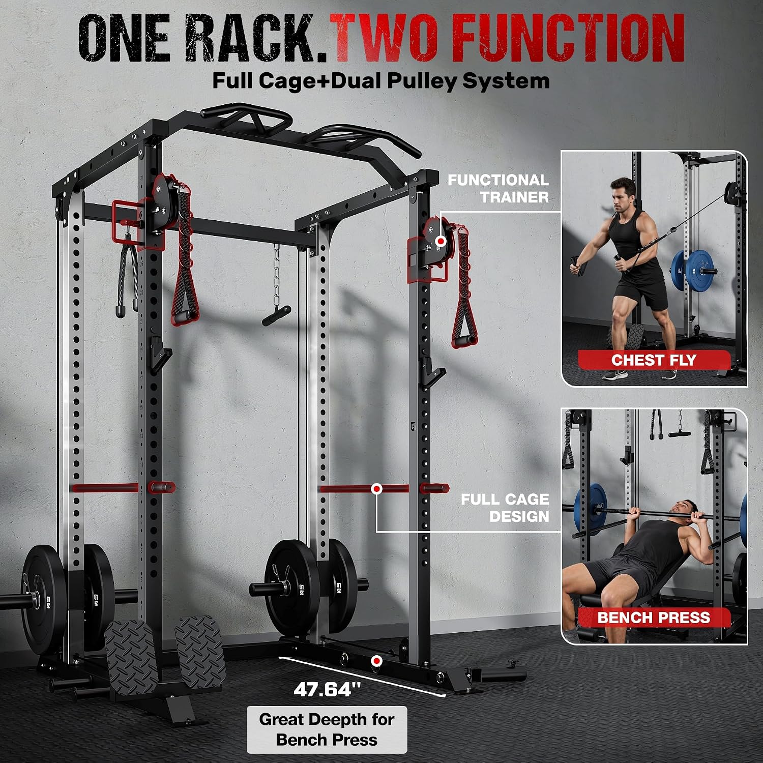 2000LBS Power Cage with Cable  - đánh giá và giá Home Gym Rack With Cables