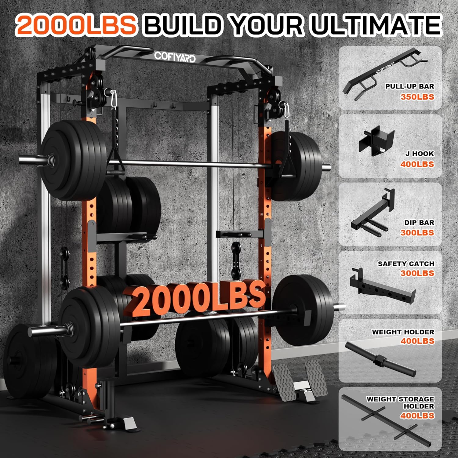 Power Cage, Power Rack with Du - đánh giá và giá Home Gym Cable Pulley System