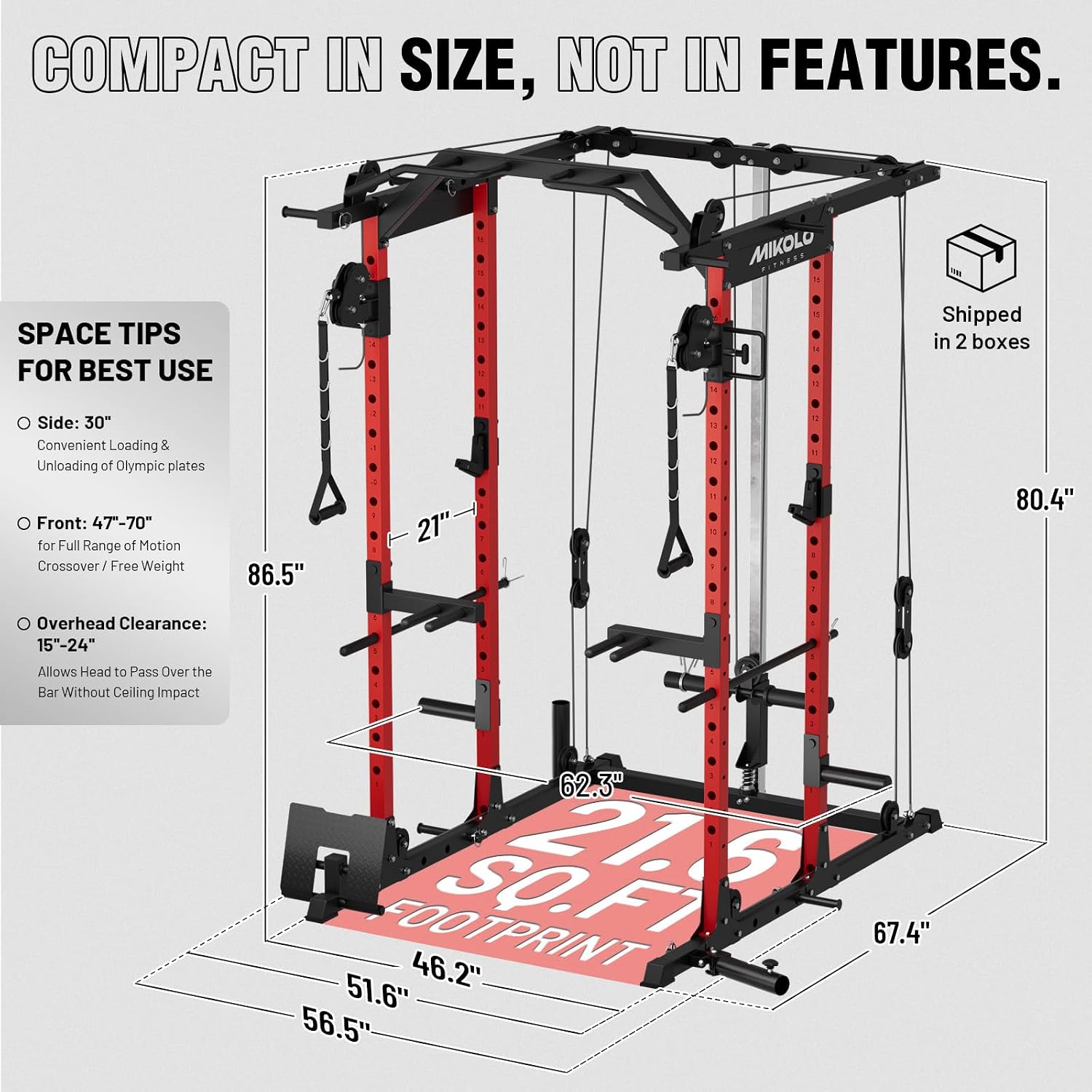 Power Cage with Cable Crossove - đánh giá và giá Home Gym Rack With Cables